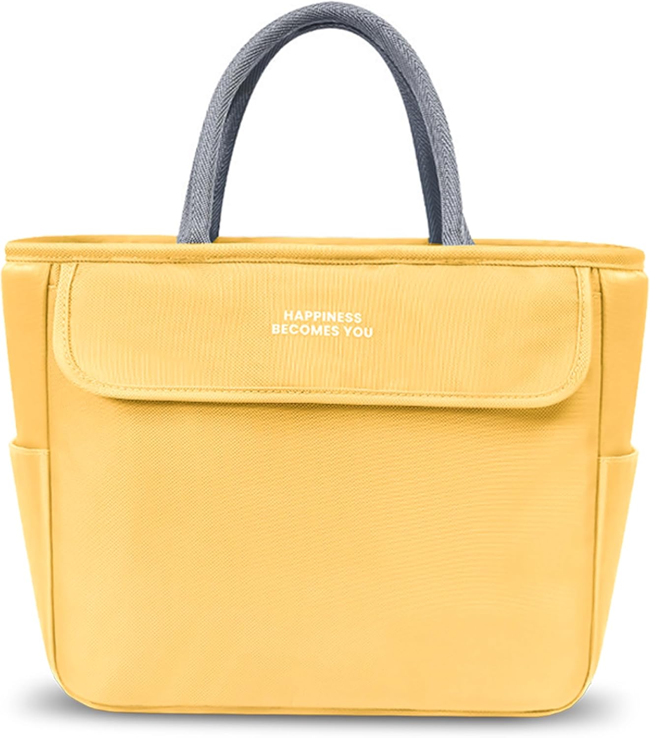 Jaiiinnoe Bolsa de almuerzo para mujer, pequeña bolsa de almuerzo para mujeres, bolsa reutilizable con aislamiento térmico para adultos (amarillo)