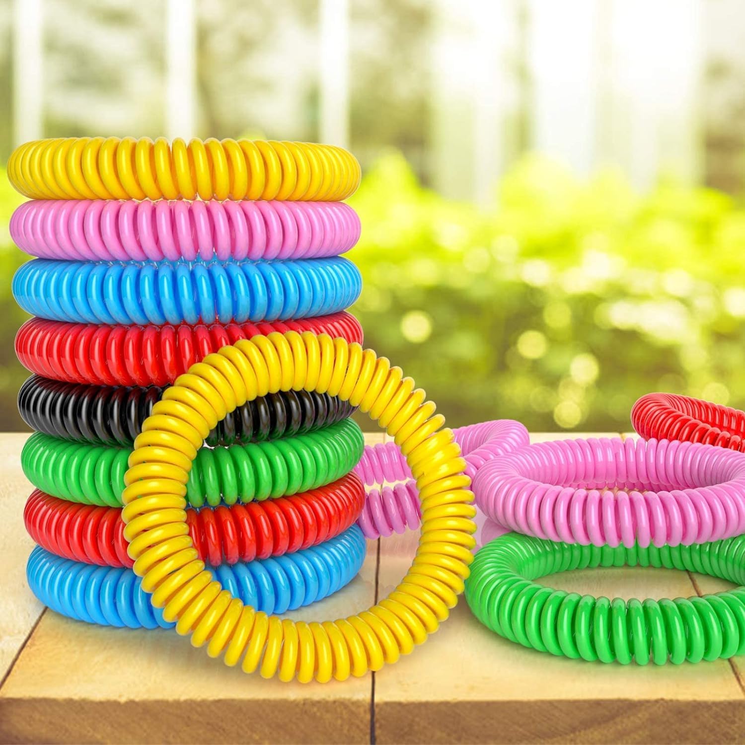 Paquete de 24 pulseras de mosquitos, pulseras de mosquitos al aire libre para adultos y niños, bandas impermeables envueltas individualmente sin DEET