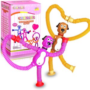 CHESLICR Juguetes sensoriales para autismo para niños pequeños, 2 piezas, con ventosa, juguetes para perro, tubos para apretar, juguetes para CHESLICR Juguetes sensoriales para autismo para niños pequeños, 2 piezas, con ventosa, juguetes para perro, tubos para apretar, juguetes para