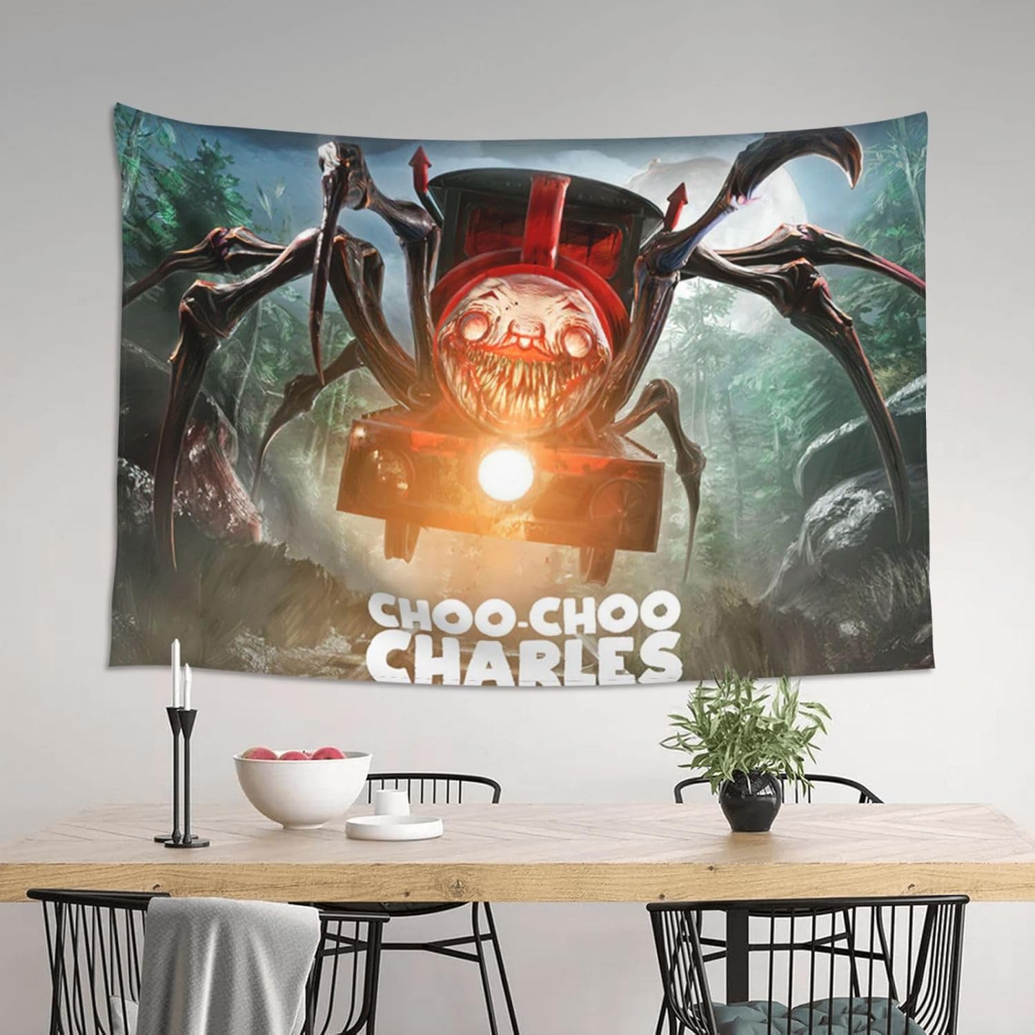 Choo-Choo – Tapiz de Charles para colgar en la pared, decoración del hogar, manta de pared, dormitorio, sala de estar, dormitorio, póster de telón