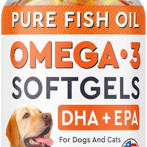 StrellaLab Pastillas de aceite de pescado Omega 3 para perros (180 unidades) Cápsulas blandas sin olor a pescado EPA + DHA ácidos grasos reducen StrellaLab Pastillas de aceite de pescado Omega 3 para perros (180 unidades) Cápsulas blandas sin olor a pescado EPA + DHA ácidos grasos reducen