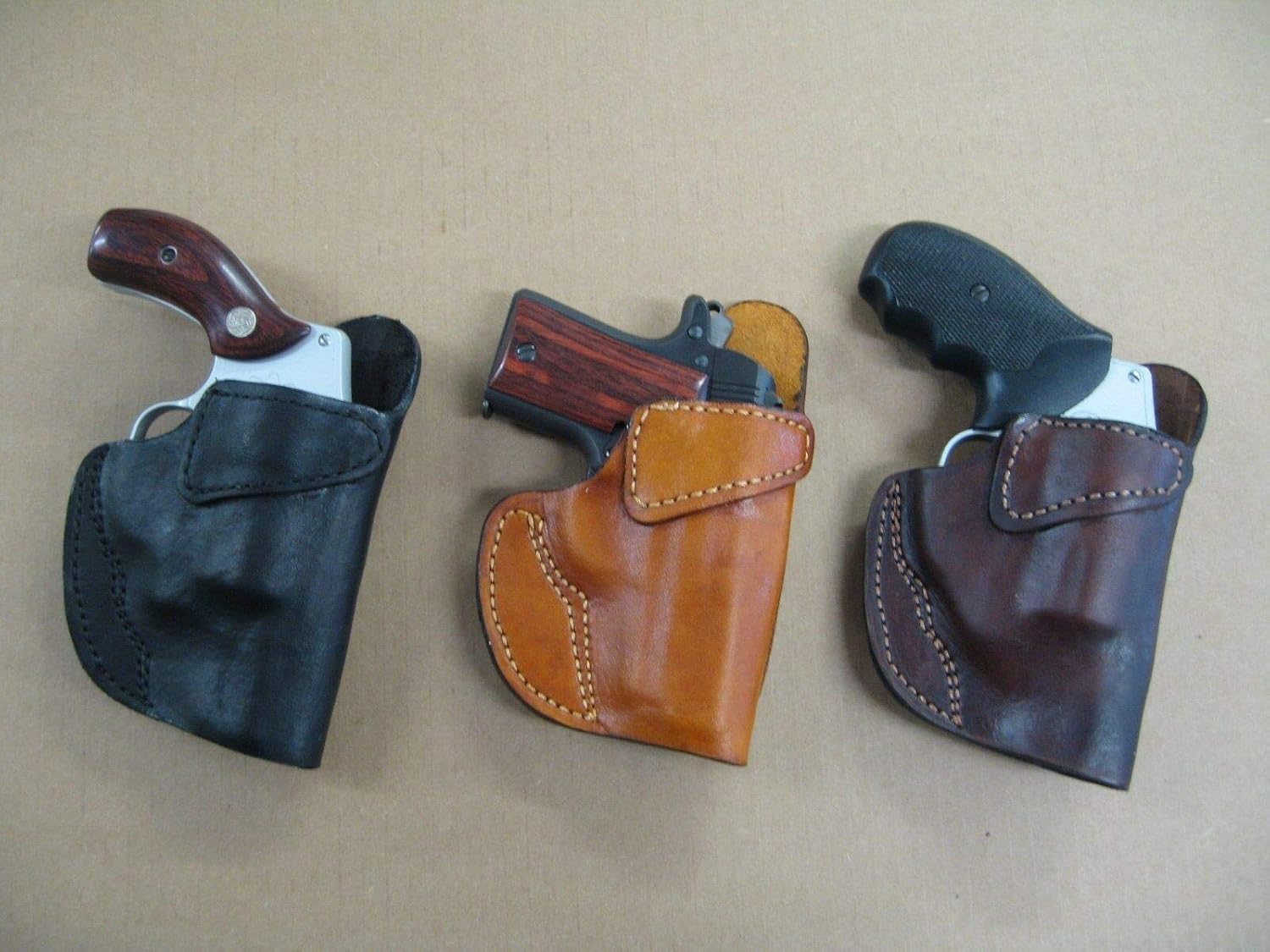 Azula – Funda de piel con clip para cinturón OWB para Smith & Wesson S&W 60, 36, 642 5 Shot Revolver TAN RH