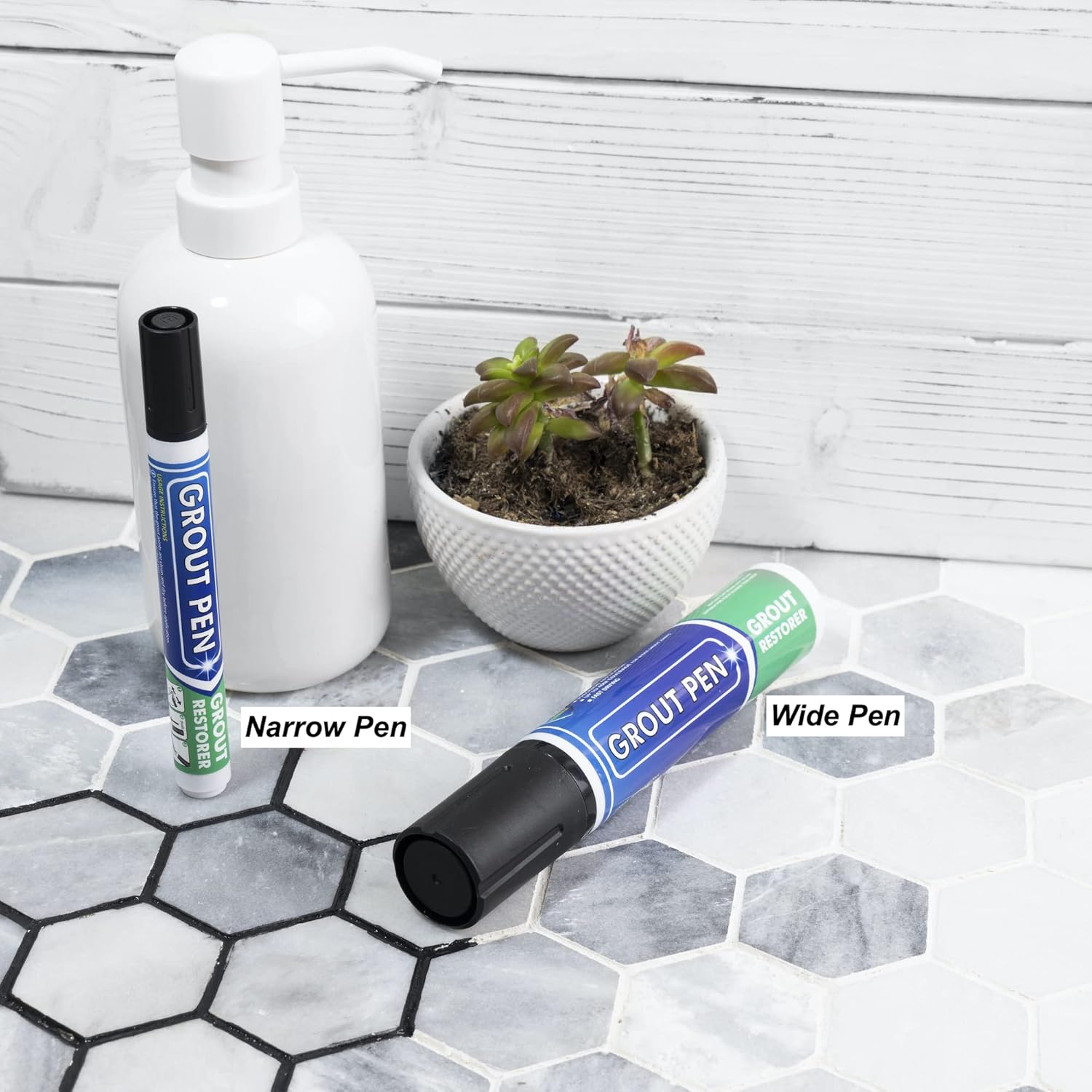 Rotulador de pintura para azulejos negro, paquete de 1 y 2 unidades con puntas adicionales (estrecha, 0.197in), colorante y sellador impermeable