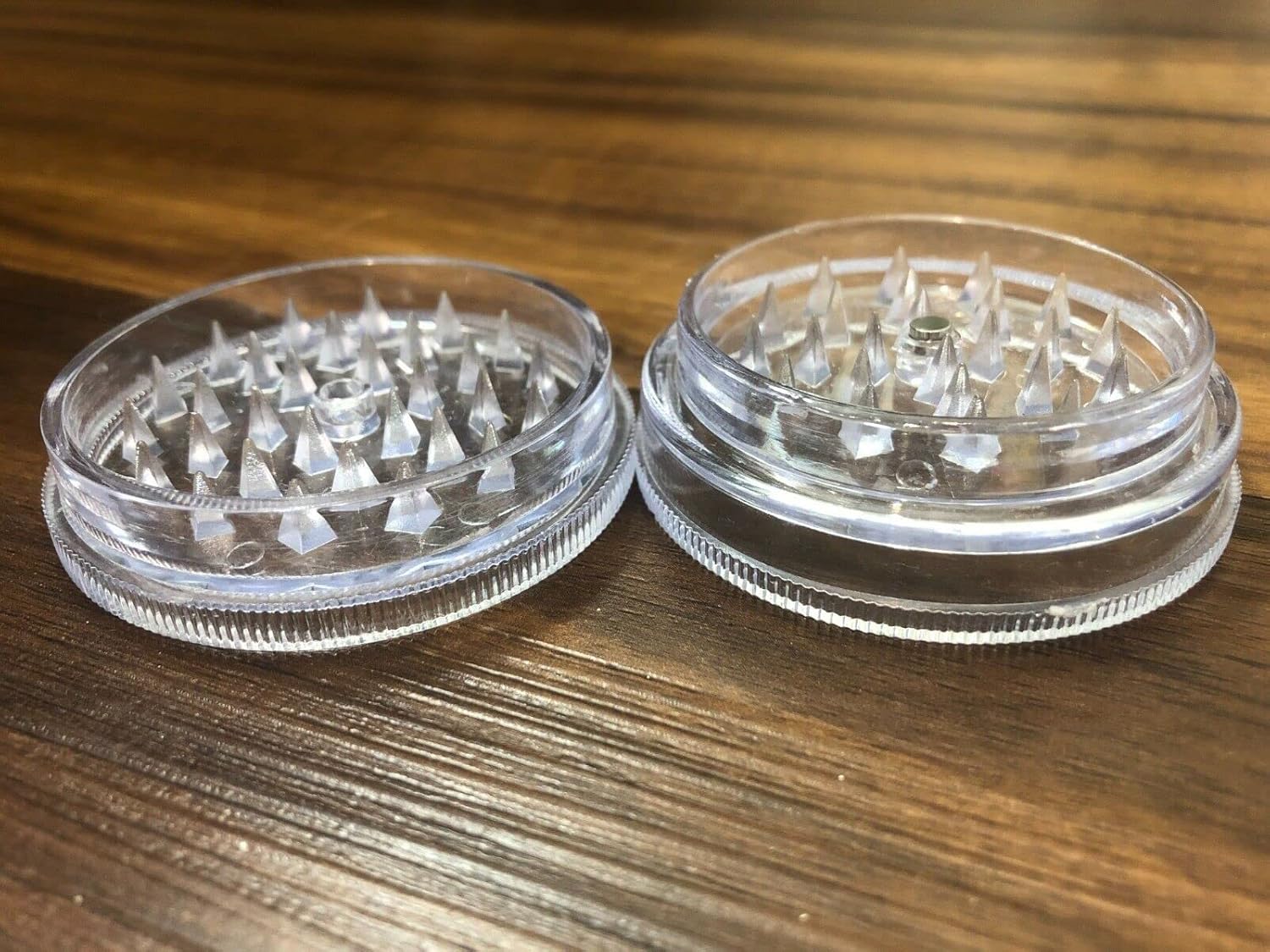 Molinillo de especias de cocina acrílico 2pc con imán color transparente
