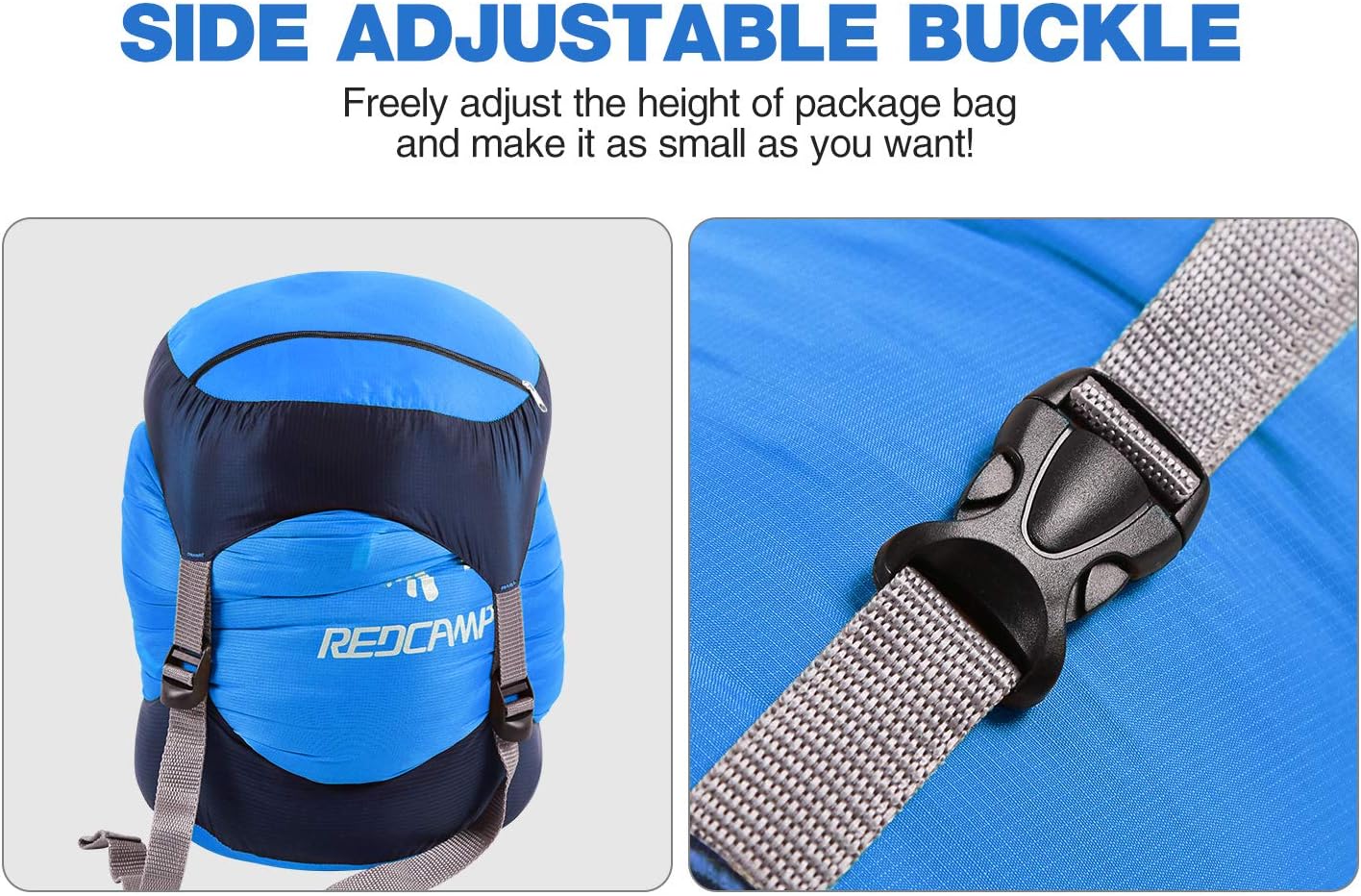 REDCAMP – Saco de compresión de nailon, 10L17L27L40L, bolsa de dormir ligera, ideal para mochileros, senderismo y campamento, azulamarilloverde