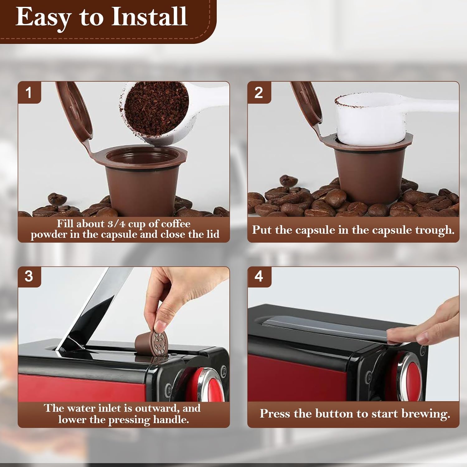 Cápsulas de café reutilizables para café recargables, filtro de cápsula de café compatible con máquinas de café Nespresso, repuesto para cápsulas