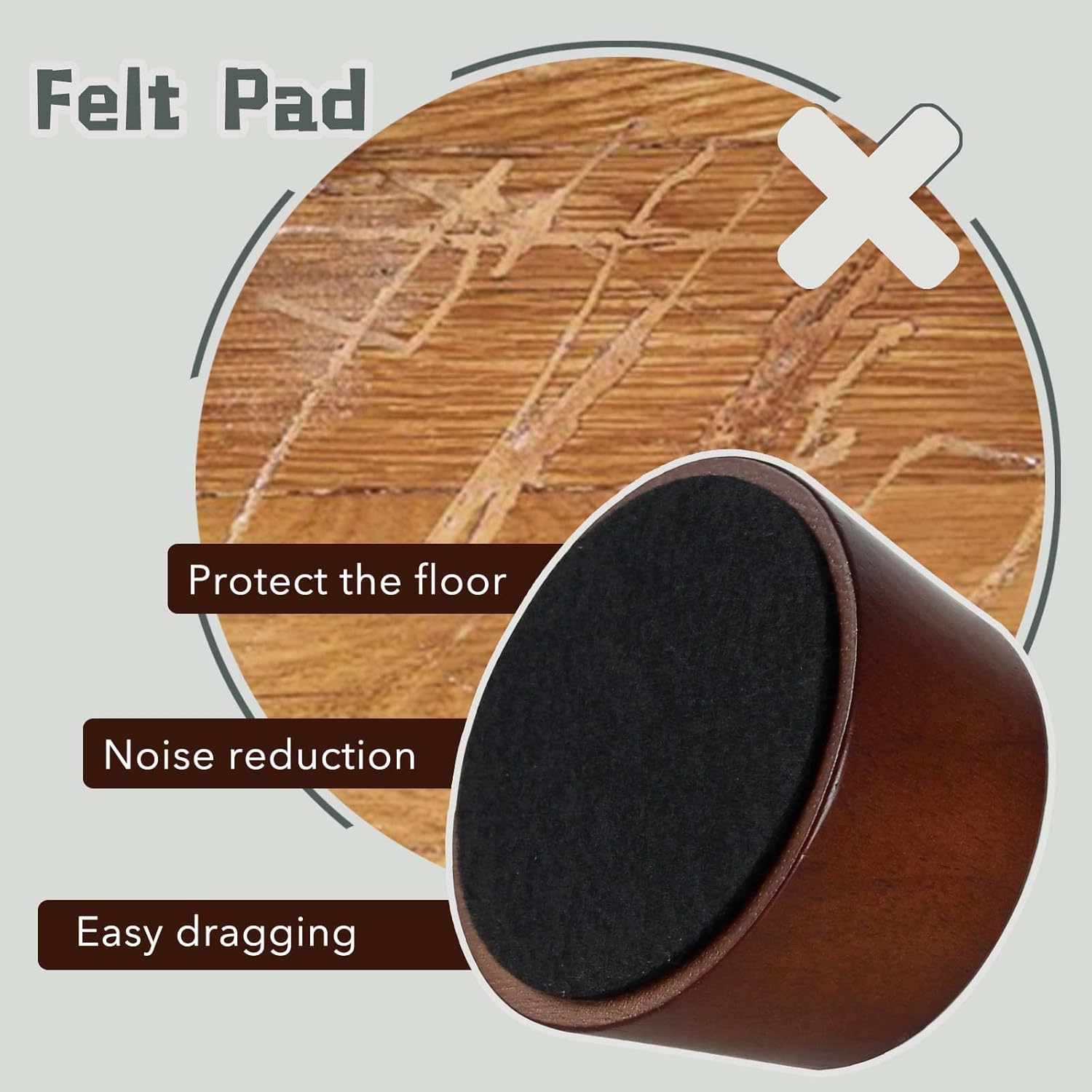 Elevadores de cama para muebles, circulares de madera de 2 pulgadas, extensores de altura para muebles, elevadores de altura para sofá, escritorio,