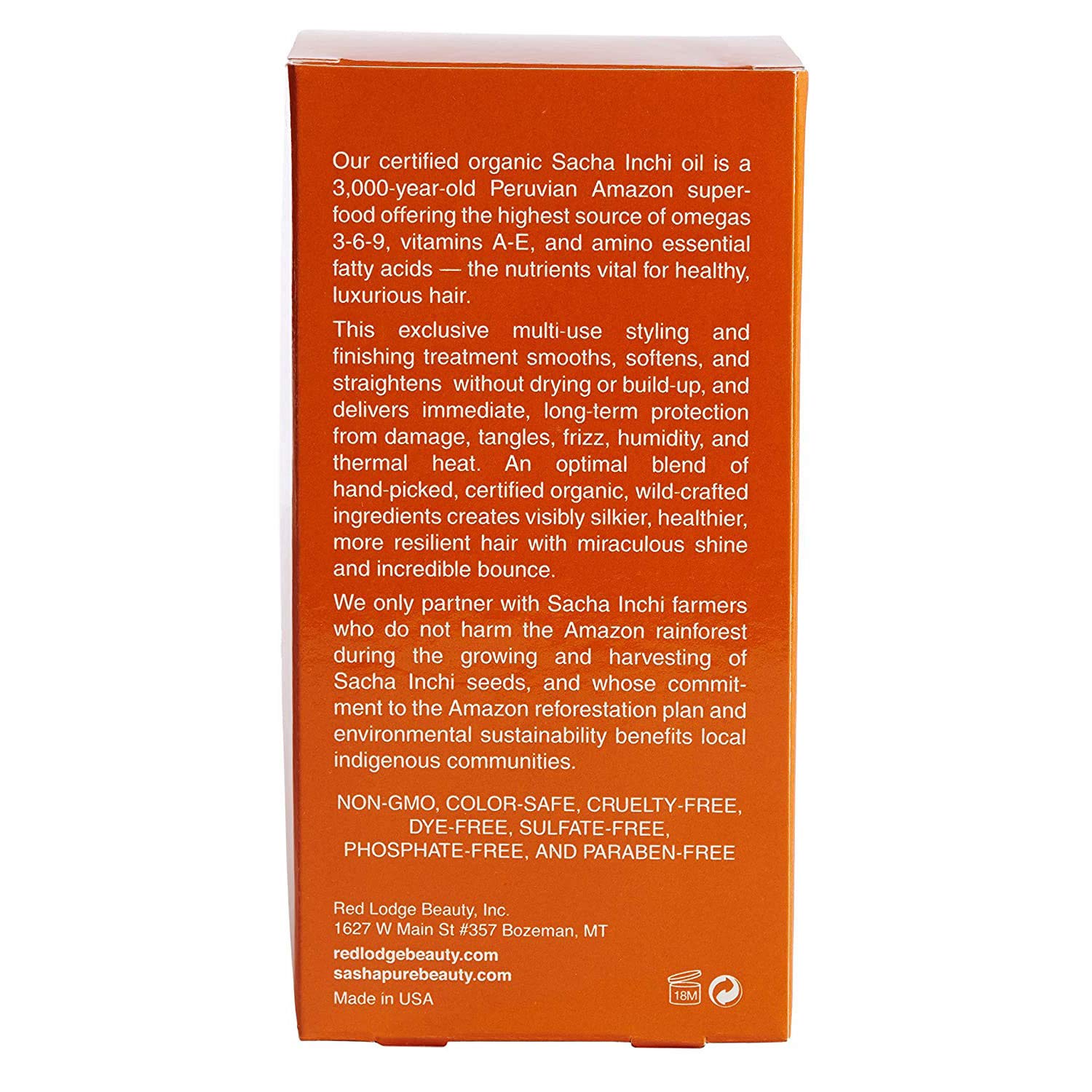 Tratamiento capilar suavizante y brillante con aceite de Sacha Inchi, elimina el encrespamiento, protección térmica, peinado y acabado, 1.7 onzas
