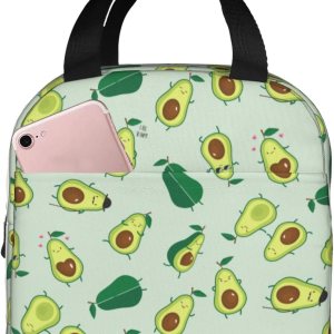 Linda bolsa de almuerzo de frutas divertidas con aguacate, lonchera aislada, reutilizable, impermeable, portátil, bolsa de almuerzo para mujeres, Linda bolsa de almuerzo de frutas divertidas con aguacate, lonchera aislada, reutilizable, impermeable, portátil, bolsa de almuerzo para mujeres,