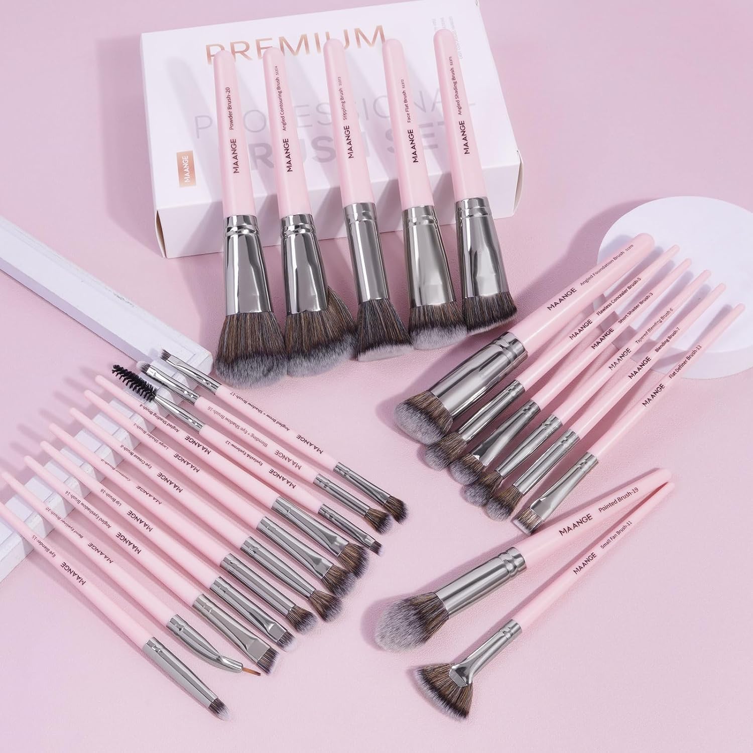 Brochas de maquillaje, 25 piezas, juego de brochas de maquillaje de alta calidad, corrector sintético para rubor, base, sombra de ojos, pinceles de