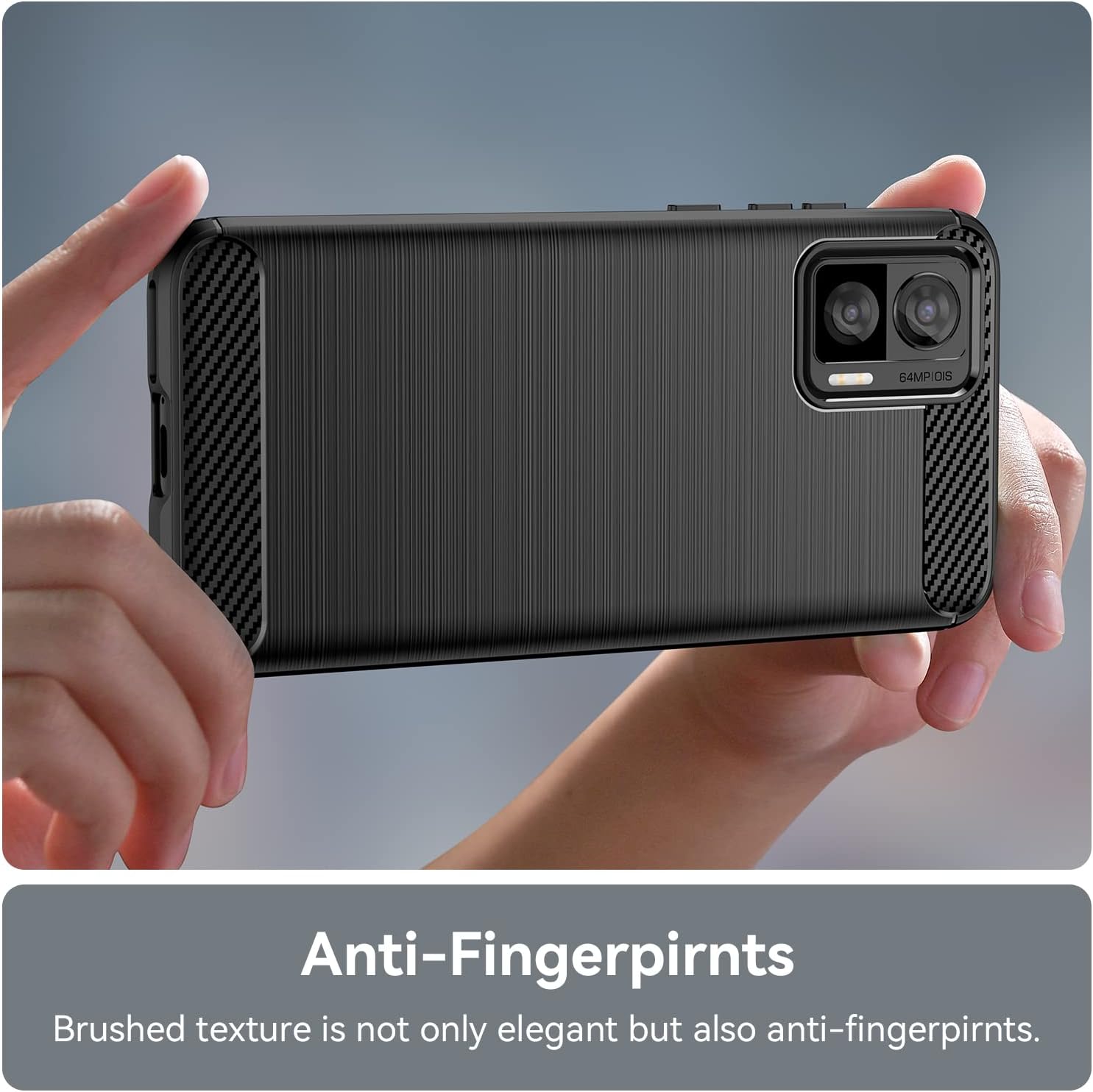 Funda delgada para Motorola Edge 30 Neo, diseño de moda de fibra de carbono suave con grado militar a prueba de golpes y protección de lente de