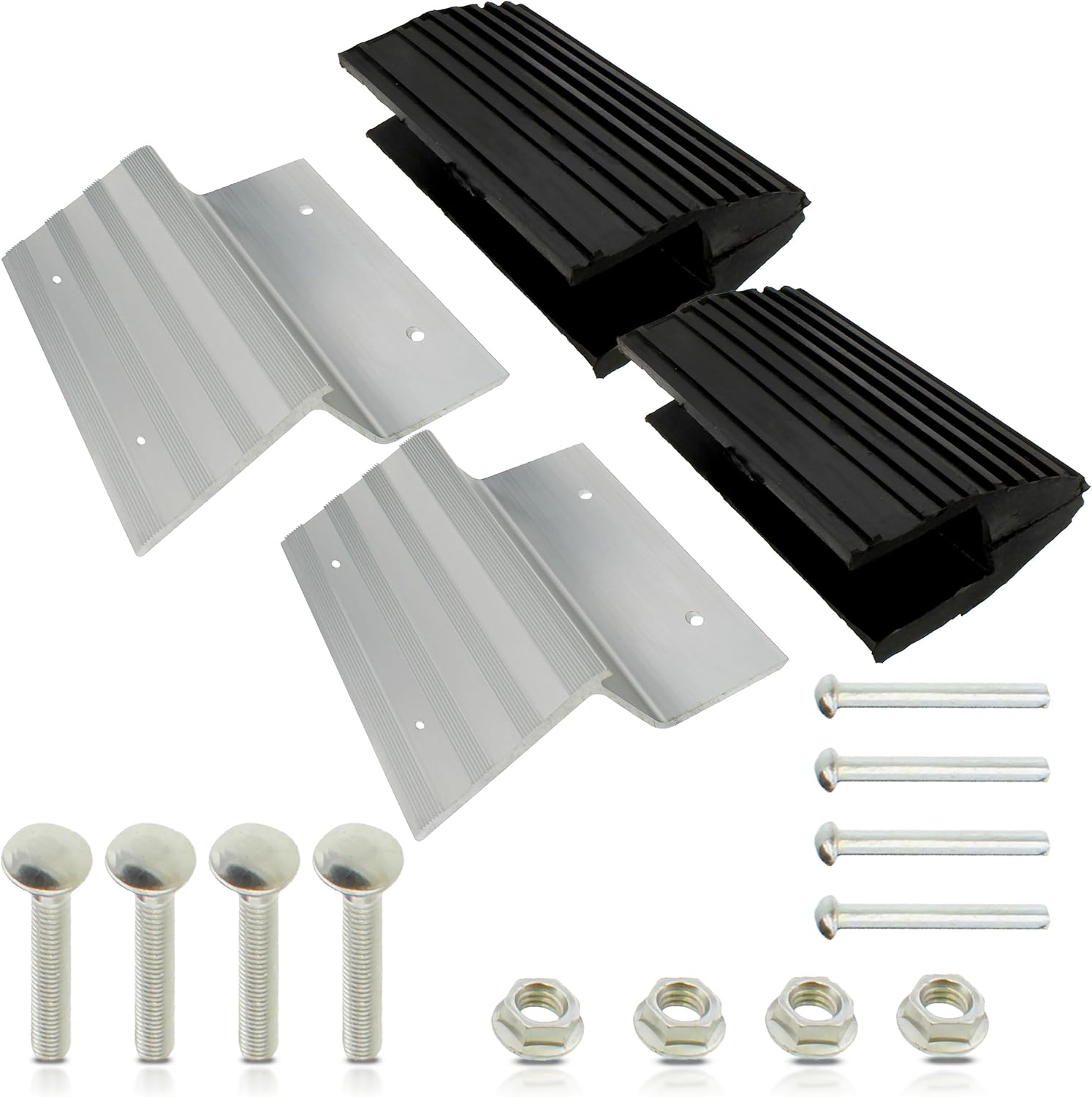 BISupply Extremos de rampa de carga para camiones soporte de rampas de aluminio de 8 pulgadas y pies de goma para automóvil, camiones, remolque,
