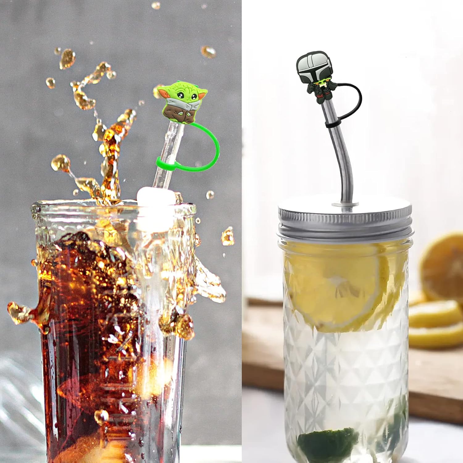 12 fundas de popote de Space Wars para popotes de 0.39 a 0.394 pulgadas, para vaso Stanley Cup de 40 onzas y 30 onzas con asa, tapones reutilizables