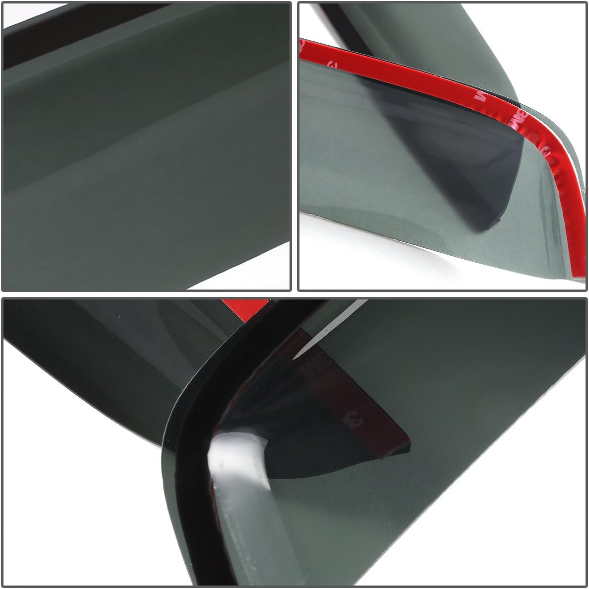 DNA MOTORING WVS-038 – Deflector de ventana de ventilación de humo oscuro, protector contra la lluviasol, 4 piezas, 1 paquete