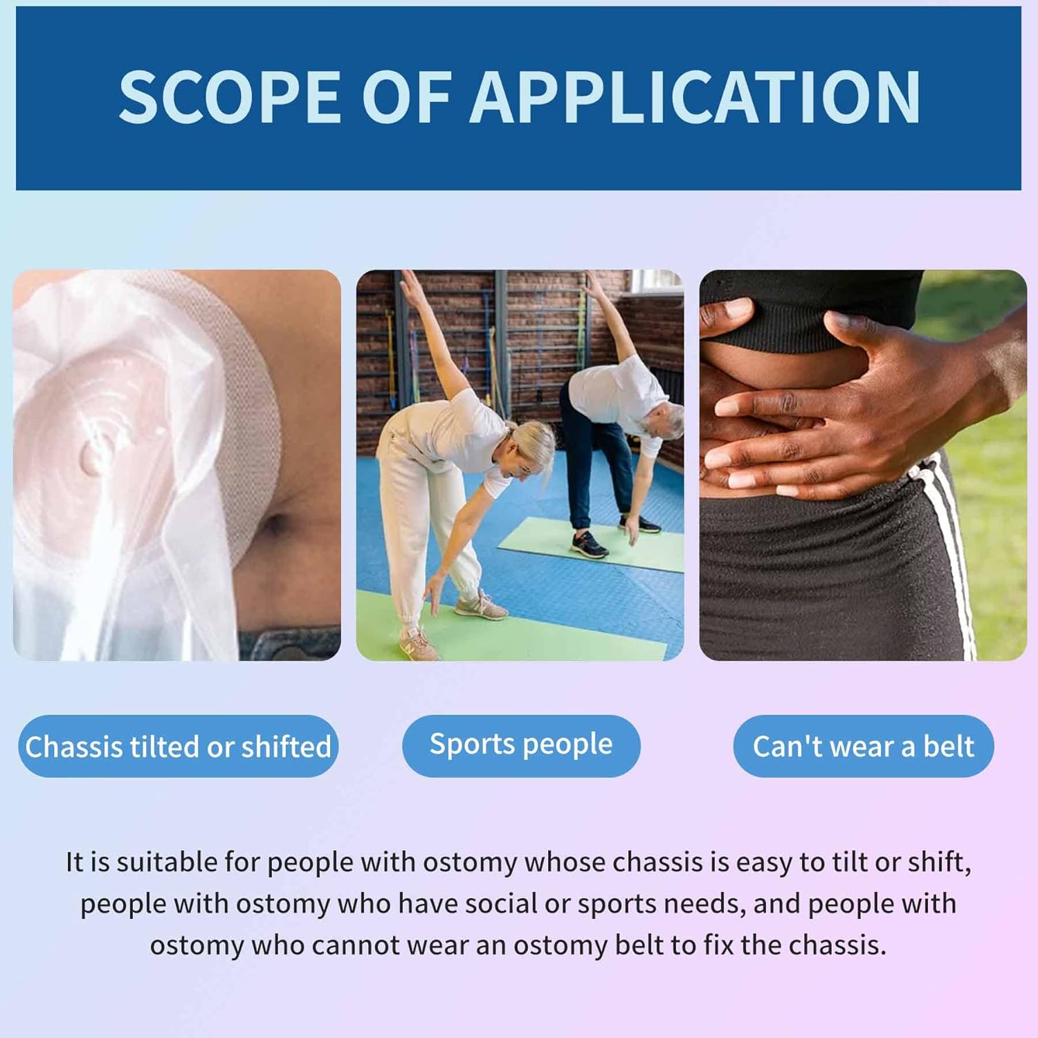 Tiras de barrera para ostomía, suministros de ostomía, tira elástica de barrera para la piel, extensores de cinta de barrera para ostomía para
