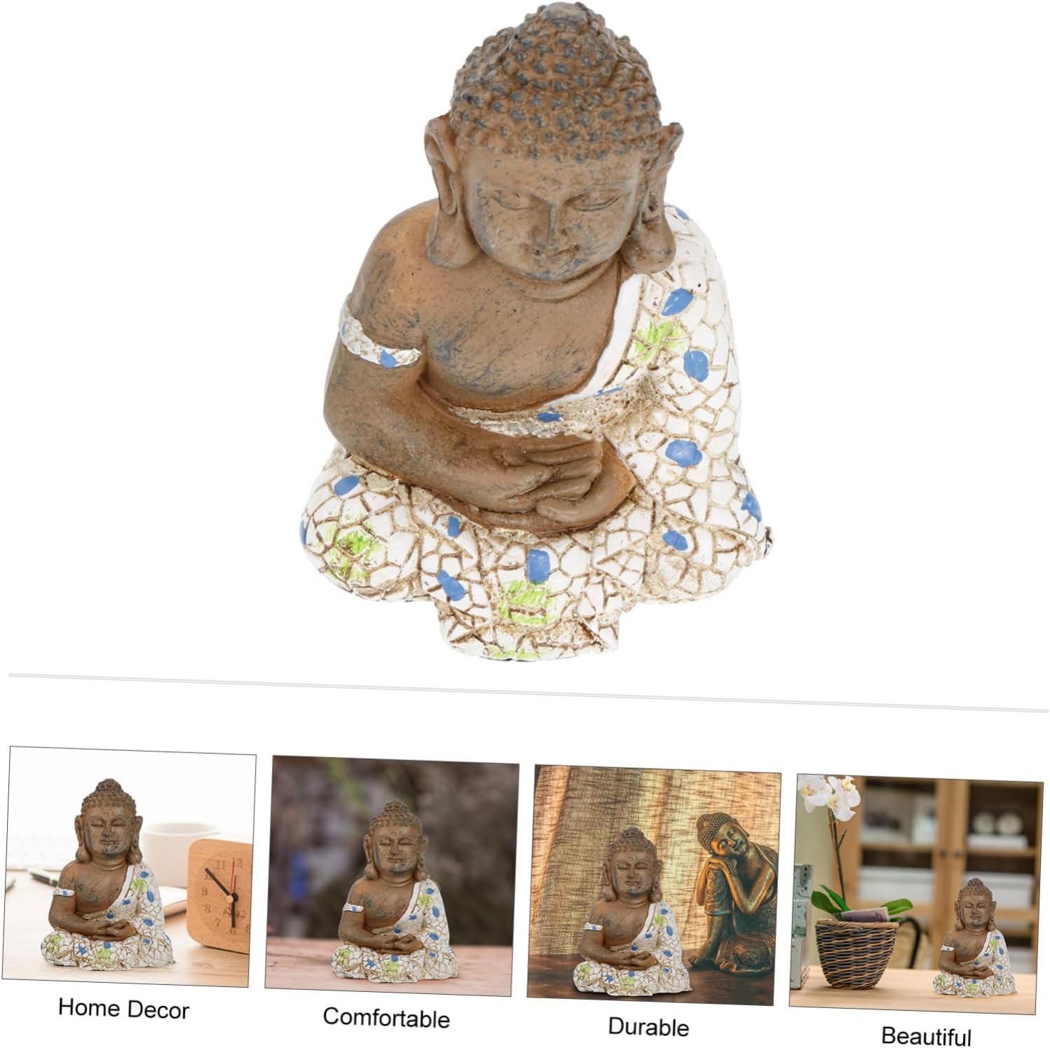 Garneck 2 pcs Buddha Statue Ornament Desktop feng Shui Statue Resting Buddha Sculpture decoraciones para salas de casa House Decorations for Home