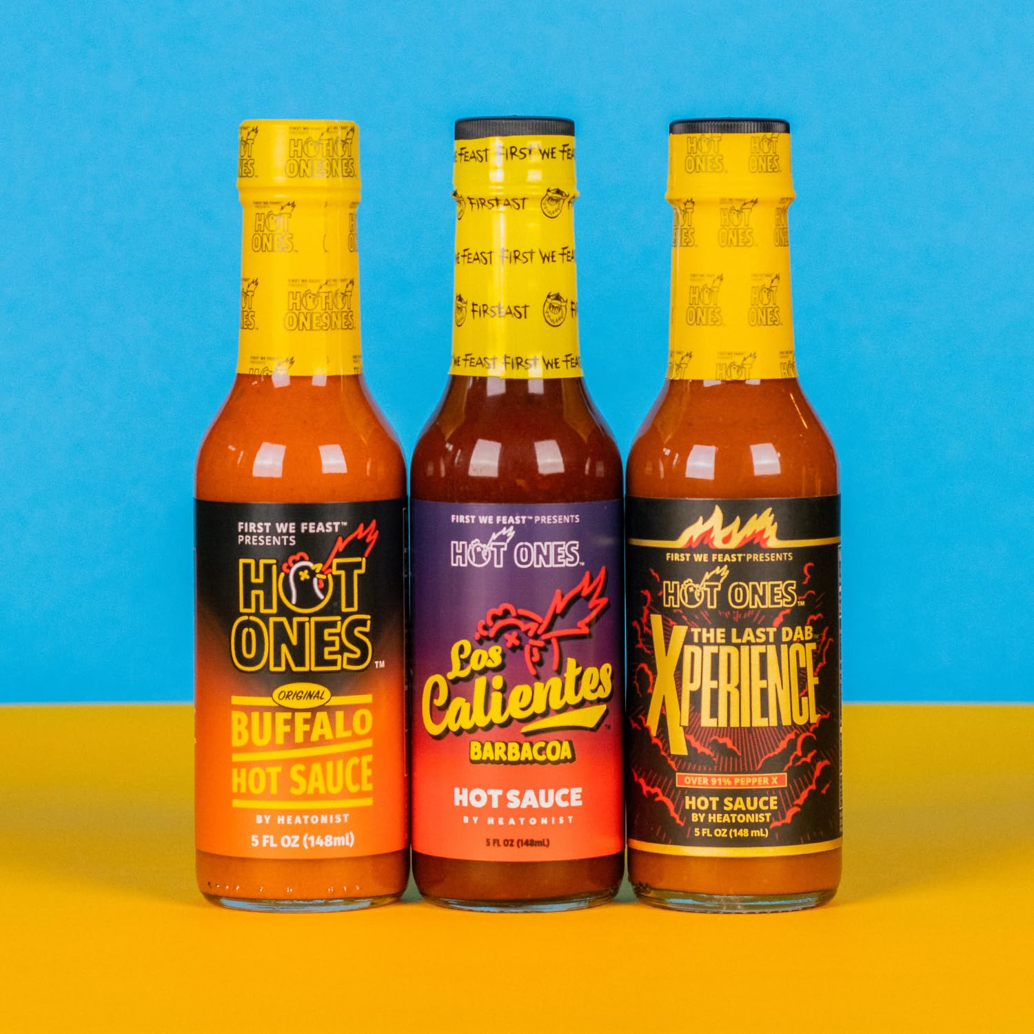 Hot Ones Paquete variado de temporada 22, salsas picantes suaves a ardientes en botellas de 5 onzas (paquete de 3)