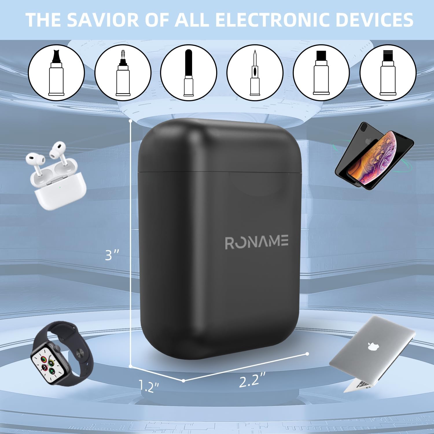 Kit de limpieza para Airpod, kit de limpieza de iPhone, kit de limpieza multifunción para Airpod, cepillo suave para puerto de carga de teléfono,