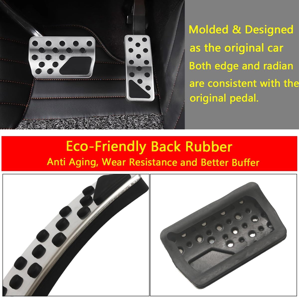 GZJUNFUGJ Cubierta antideslizante para pedal de freno de acelerador de gas, compatible con Jeep Grand Cherokee WK2 Dodge Durango 2011-2024 piezas
