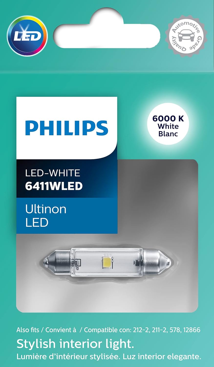Philips Automotive Lighting 6411WLED Ultinon LED (blanco), paquete de 2