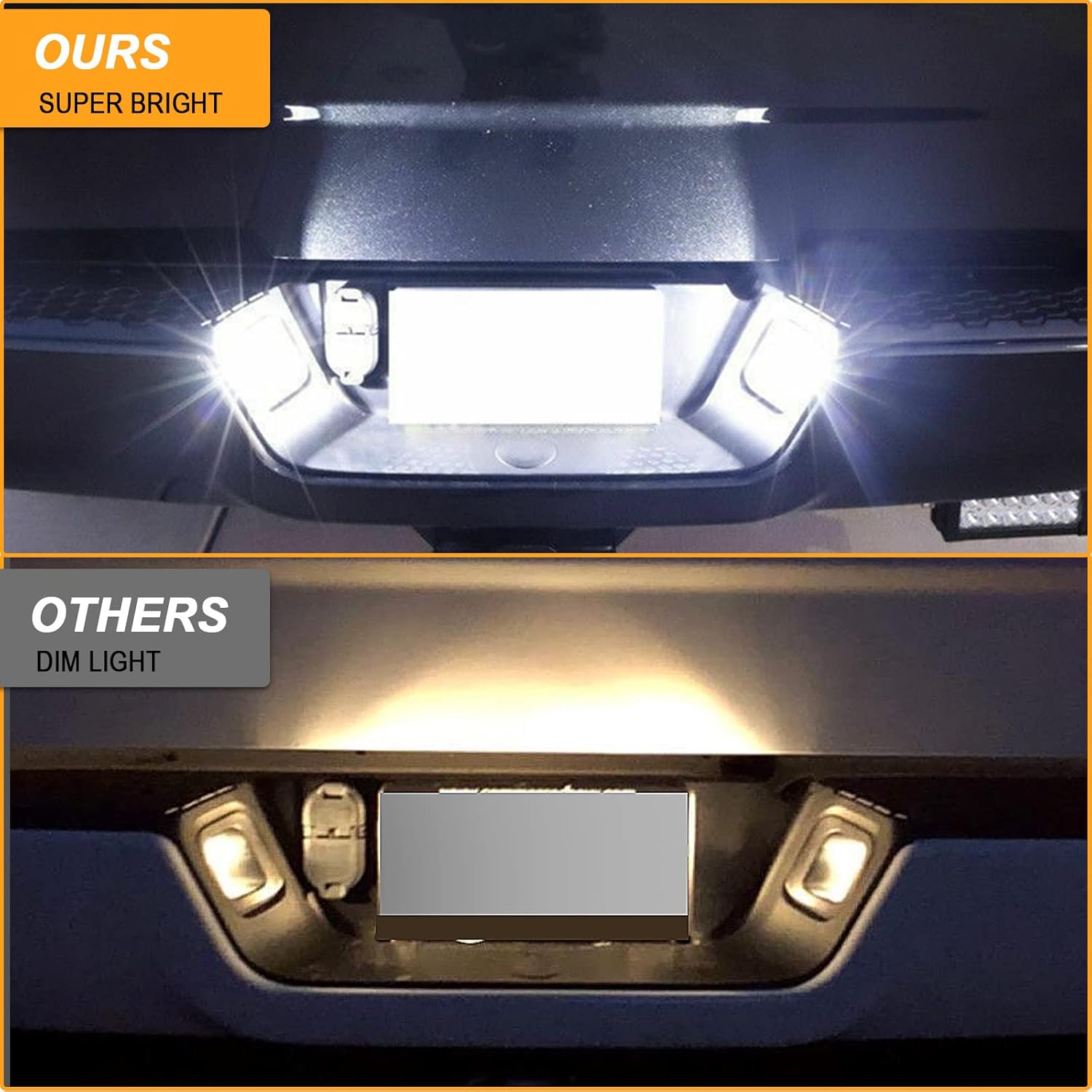 R&F Auto Luces LED de matrícula de repuesto para Ram 1500 2500 3500 (2003-2018)  Ram 1500 Classic (2019-2020), lente transparente alimentada por 40