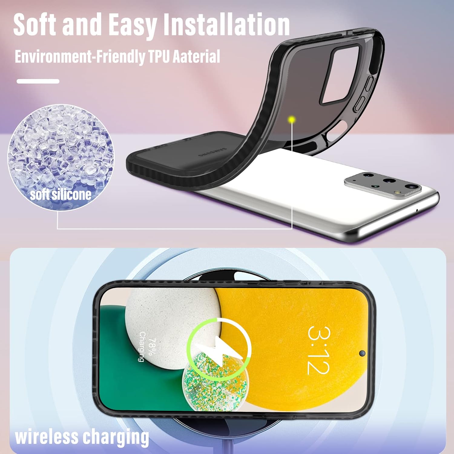 Toycamp Funda para Samsung Galaxy S20 Plus, diseño de estrellas de sol y luna para mujeres, hombres, niñas, niños y adolescentes, funda con