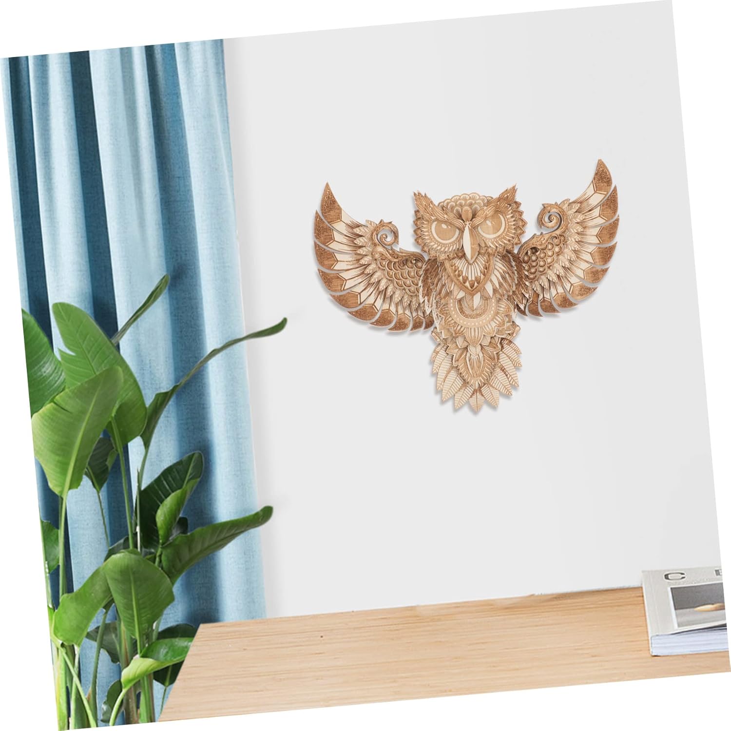 COHEALI Decoración de pared de animales de búho de madera, decoración de pared de granja, decoración de pared de búho rústico, colgante de pared de