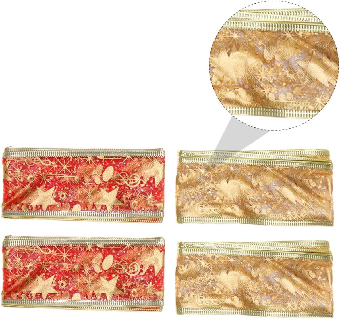 BESTOYARD 12 rollos de 2 lazos de regalo de Navidad, lazo de regalo de Navidad, cinta de grogrén de Navidad, bolsa de regalo, camino de mesa de