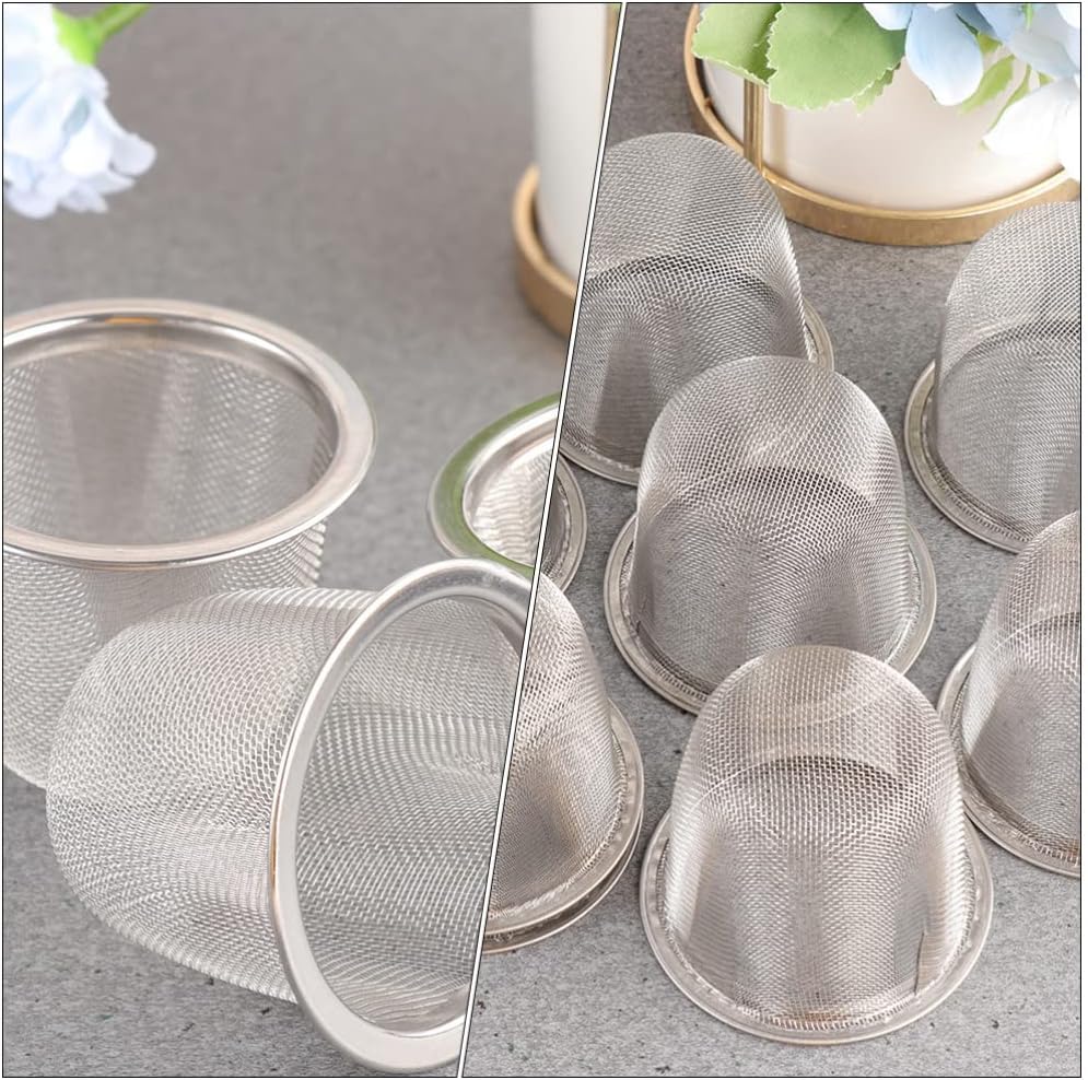 Operitacx 10 unids Teapot Filter Liner Tea Brewer for Loose Tea Mesh Tea Filter Coffee Filters Loose Tea Steeper Metal Tea Infuser Tea Mesh Strainer