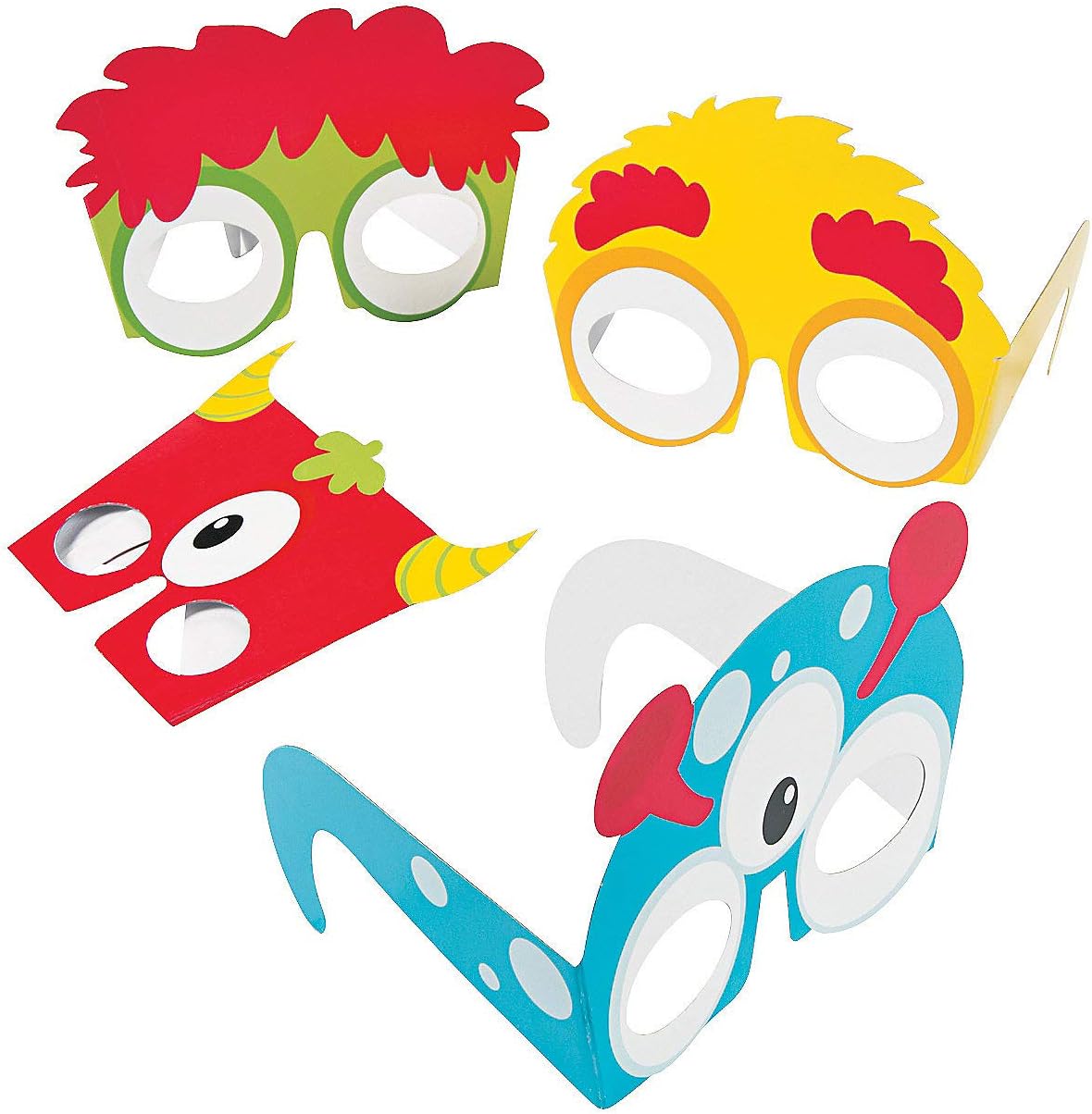 Fun Express – Gafas de papel Monster Party para cumpleaños – Accesorios de ropa – Gafas – Gafas novedosas – Cumpleaños – 12 piezas