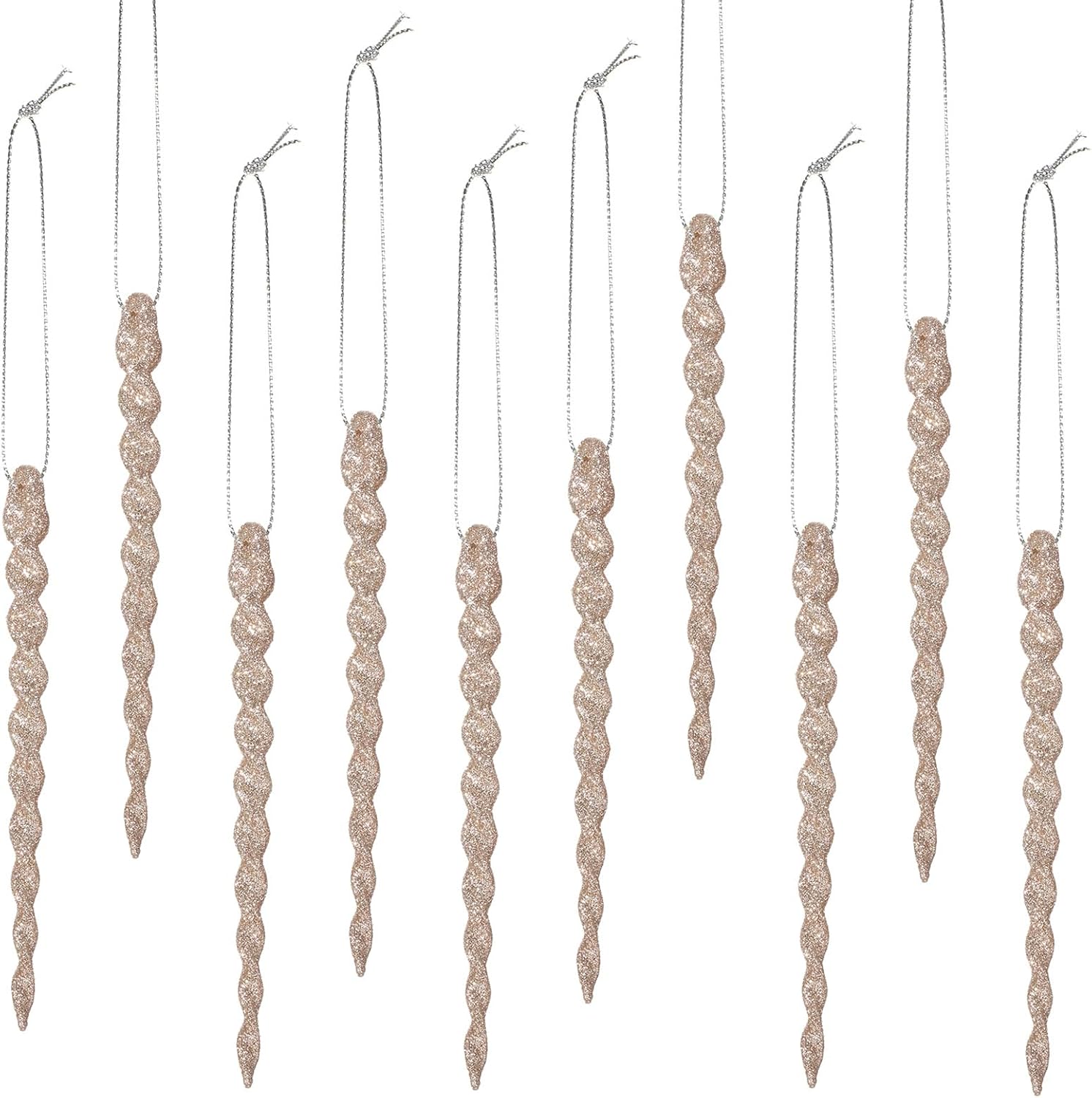 30 piezas de carámbanos de plástico torcidos de plástico para decoración de carámbanos de Navidad, árbol de Navidad y vacaciones, fiesta de Navidad,