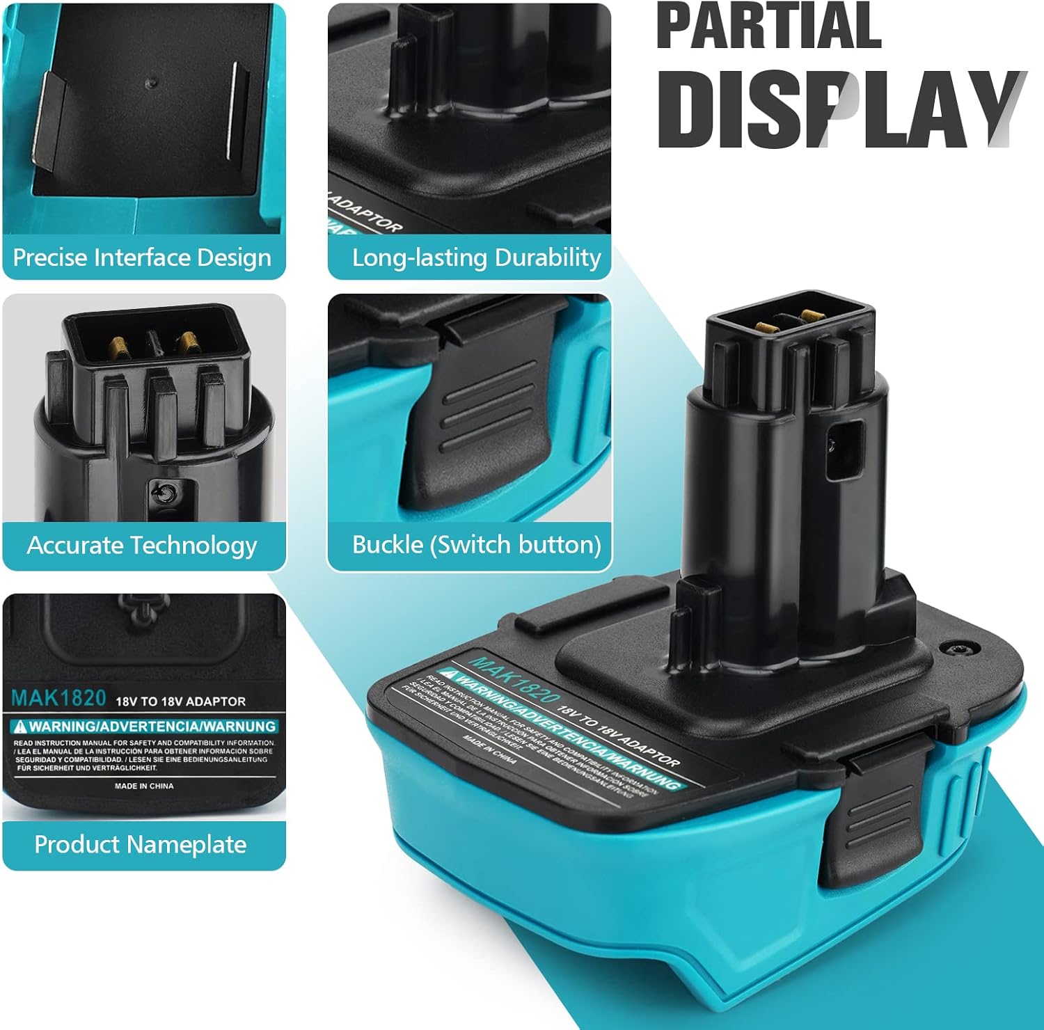 Adaptador de batería para Makita DCA1820 18V compatible con Makita Lithium Battery Convert para DeWalt CA1820 18V DC9180 DC9096 Uso de herramientas
