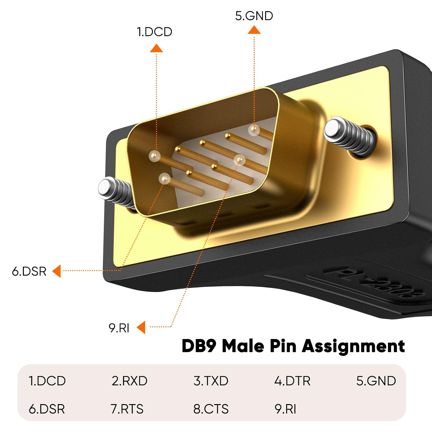 CableCreation Cable USB a serie RS232 de 3.3 pies con chip PL2303 Prolific, adaptador DB9 para Windows 11,10, 8,1, 8,7, Linux, Mac OS, 1Mnegro