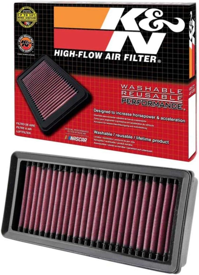 K&N Filtro de aire del motor Alto rendimiento, Premium, Powersport Filtro de aire Se adapta a BMW 2011-2019 (K1600B, K1600GT, K1600GA, K1600GTL,