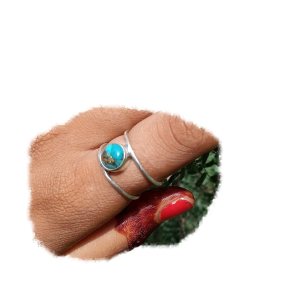 Blue Copper Turquoise Ring, 925 Sterling Silver Ring, Double Band Ring, December Birthstone Ring, Gothic Ring, Wedding Ring, Gift For Her, Gypsy Blue Copper Turquoise Ring, 925 Sterling Silver Ring, Double Band Ring, December Birthstone Ring, Gothic Ring, Wedding Ring, Gift For Her, Gypsy