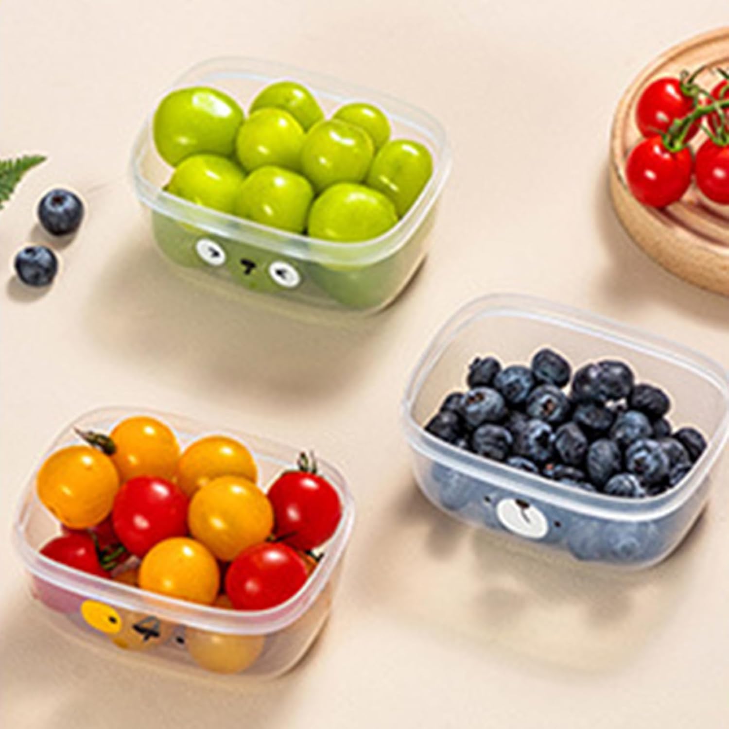 TOPINCN Contenedor reutilizable de almacenamiento de alimentos, recipientes para congelador de dibujos animados con tapas, contenedor de plástico