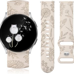 W-RARA Correa deportiva con grabado floral compatible con Samsung Galaxy Watch 654Active 2 de 1.575 pulgadas, 1.732 pulgadas, Watch 5 Pro de 1.772 W-RARA Correa deportiva con grabado floral compatible con Samsung Galaxy Watch 654Active 2 de 1.575 pulgadas, 1.732 pulgadas, Watch 5 Pro de 1.772