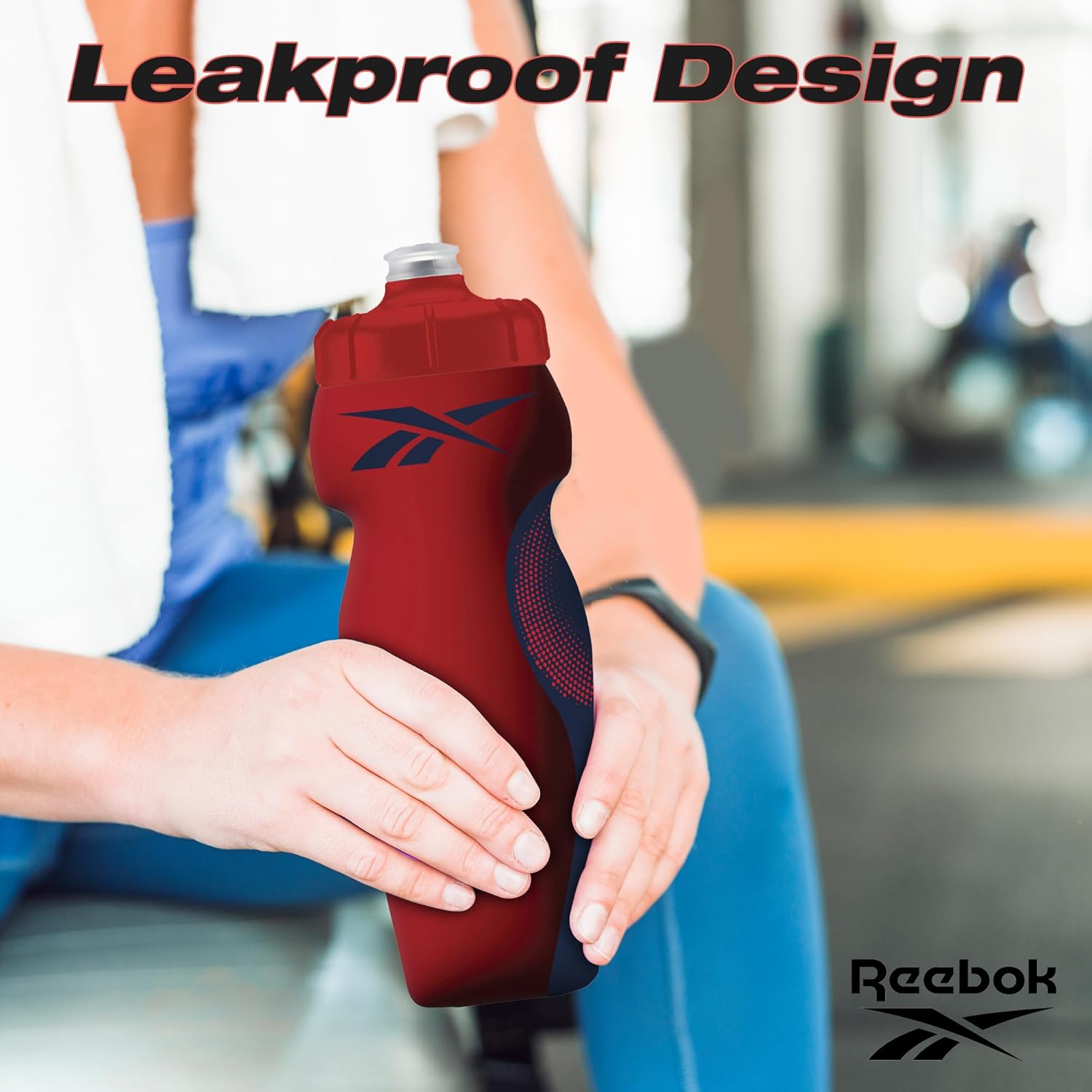 Reebok Botellas de agua para apretar con diseño atlético, botella de agua de 24 onzas, botella de agua deportiva – Botella de agua reutilizable para
