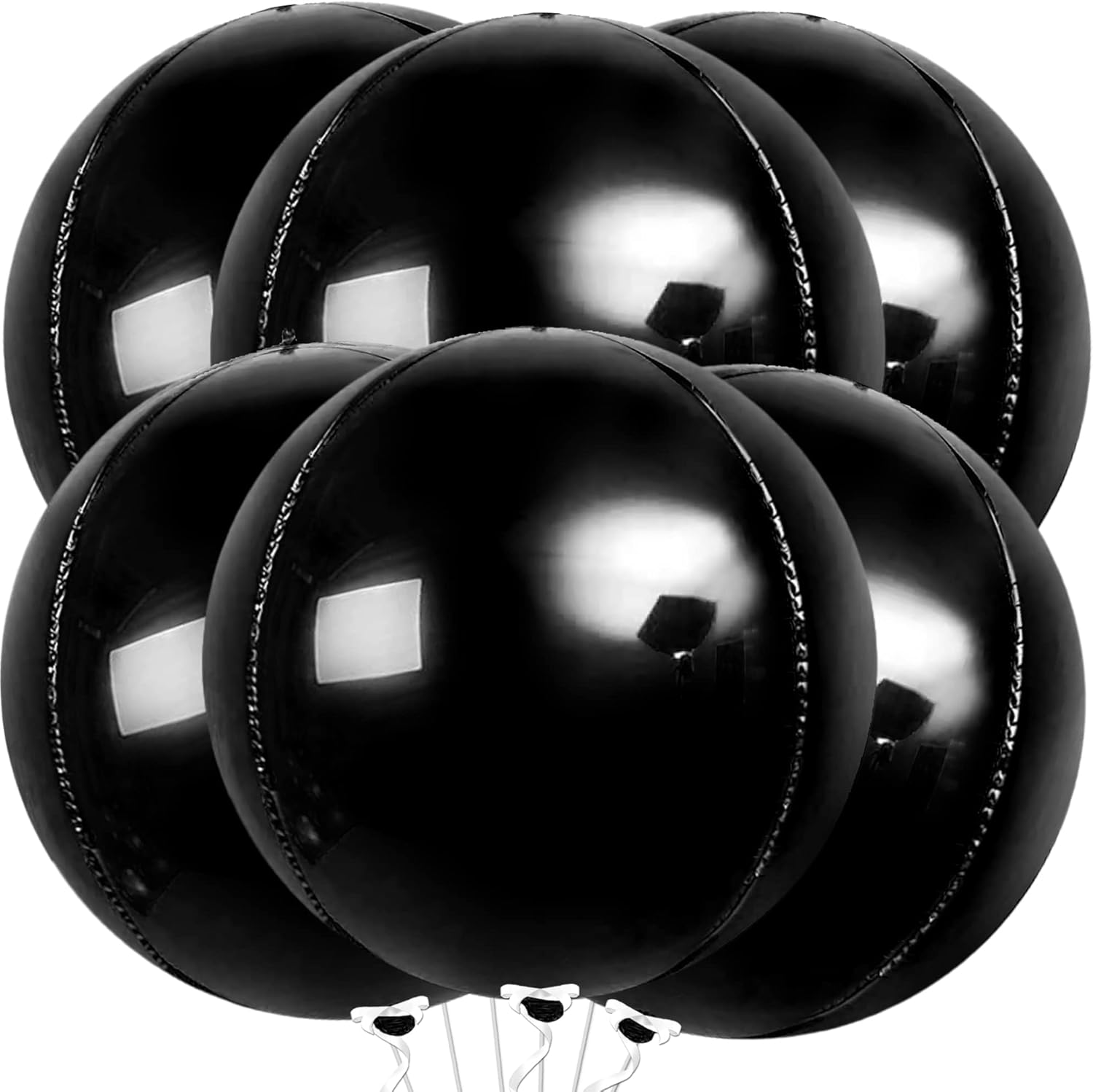 KatchOn, Globo grande de aluminio dorado de 22 pulgadas, paquete de 6, globos gigantes negros metálicos, 22 pulgadas, paquete de 6, globos de Mylar