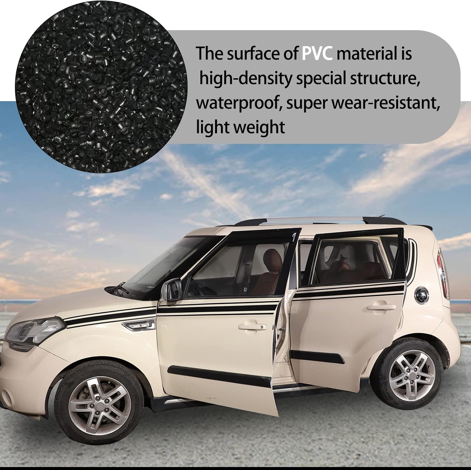 Calcomanía de rayas laterales para carrocería de automóvil, compatible con Kia Soul 2010-2013, calcomanías de vinilo para la cintura del automóvil,
