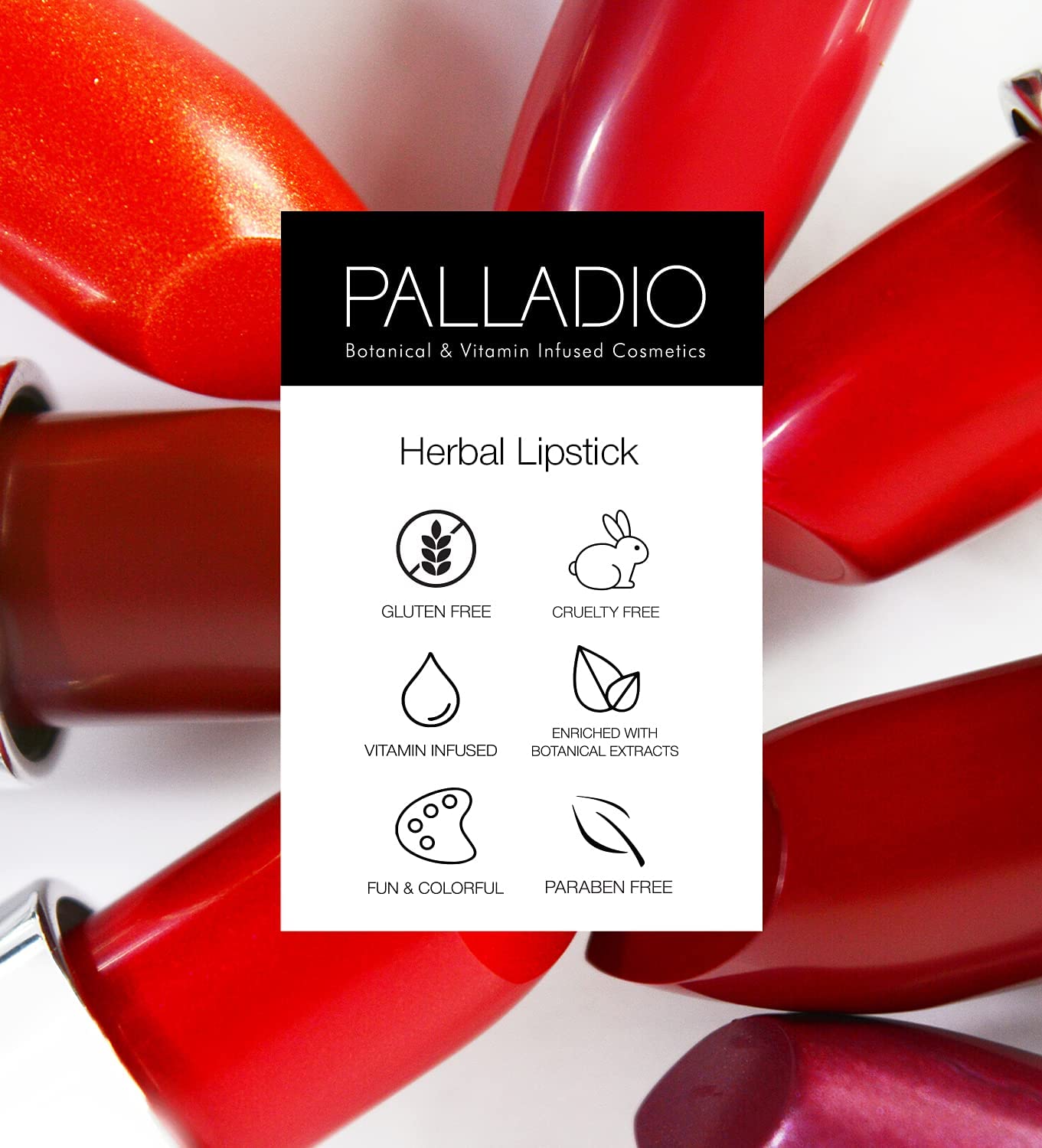 Palladio Lápiz labial mate a base de hierbas, cremoso y cobertura completa, lápiz labial mate de larga duración, ron real