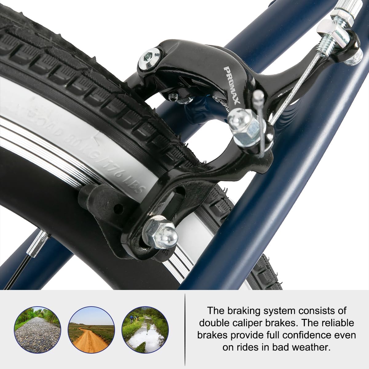 Hiland – Bicicleta híbrida para hombre y mujer, marco de paso o paso a través, ruedas 700C, bicicleta urbana Shimano Drivetrain de 7 velocidades