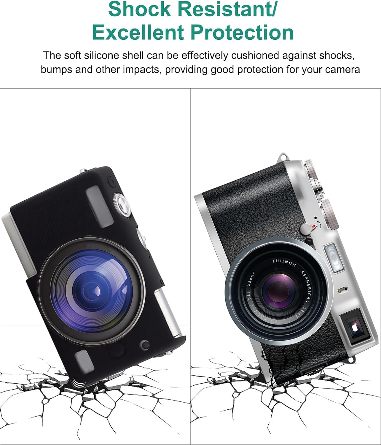 PULUZ Funda para cámara digital Canon EOS M200, delgada, duradera, ligera, de goma suave, funda protectora para cámara (negro)