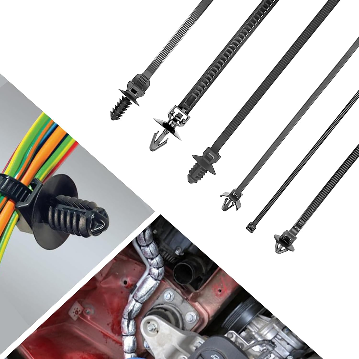 ZHUBANG Auto Clips – Juego universal de 145 piezas de repuesto para arnés de cables de automóvil, contiene 11 tamaños diferentes de piezas de