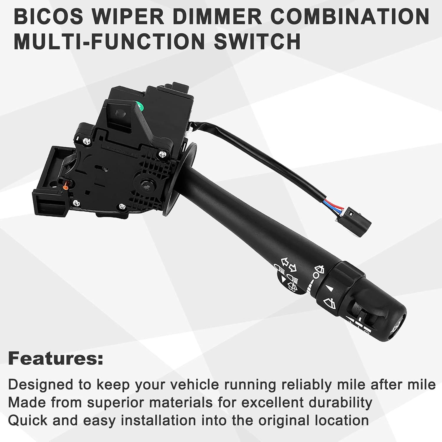 Bicos Interruptor de señal de giro, combinación de atenuador de limpiaparabrisas, interruptor multifunción, compatible con Chevy, Silverado, Tahoe,