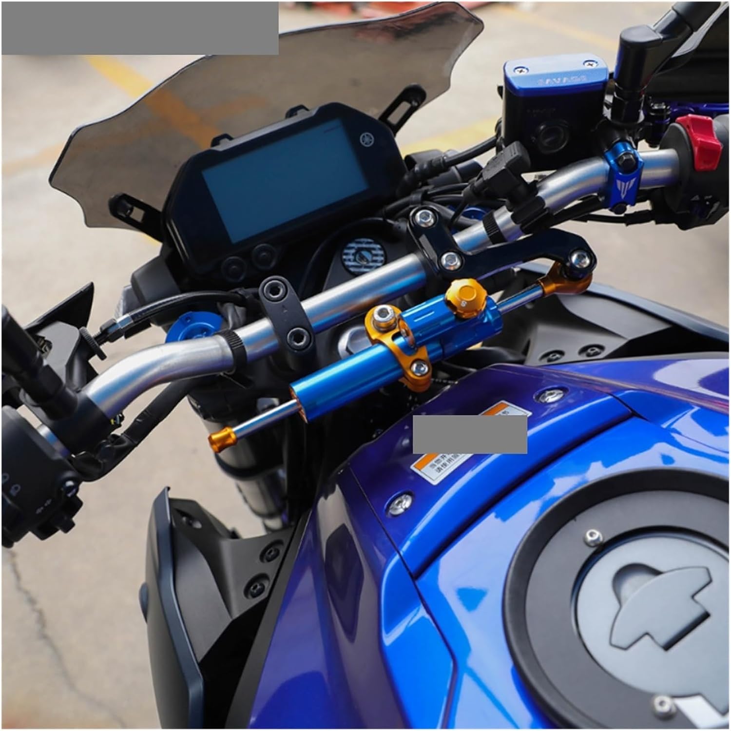 Amortiguador de motocicleta estabilizador de amortiguador de dirección compatible con Yamaha MT-03 2020-2023 Kit de amortiguador de marcha atrás de