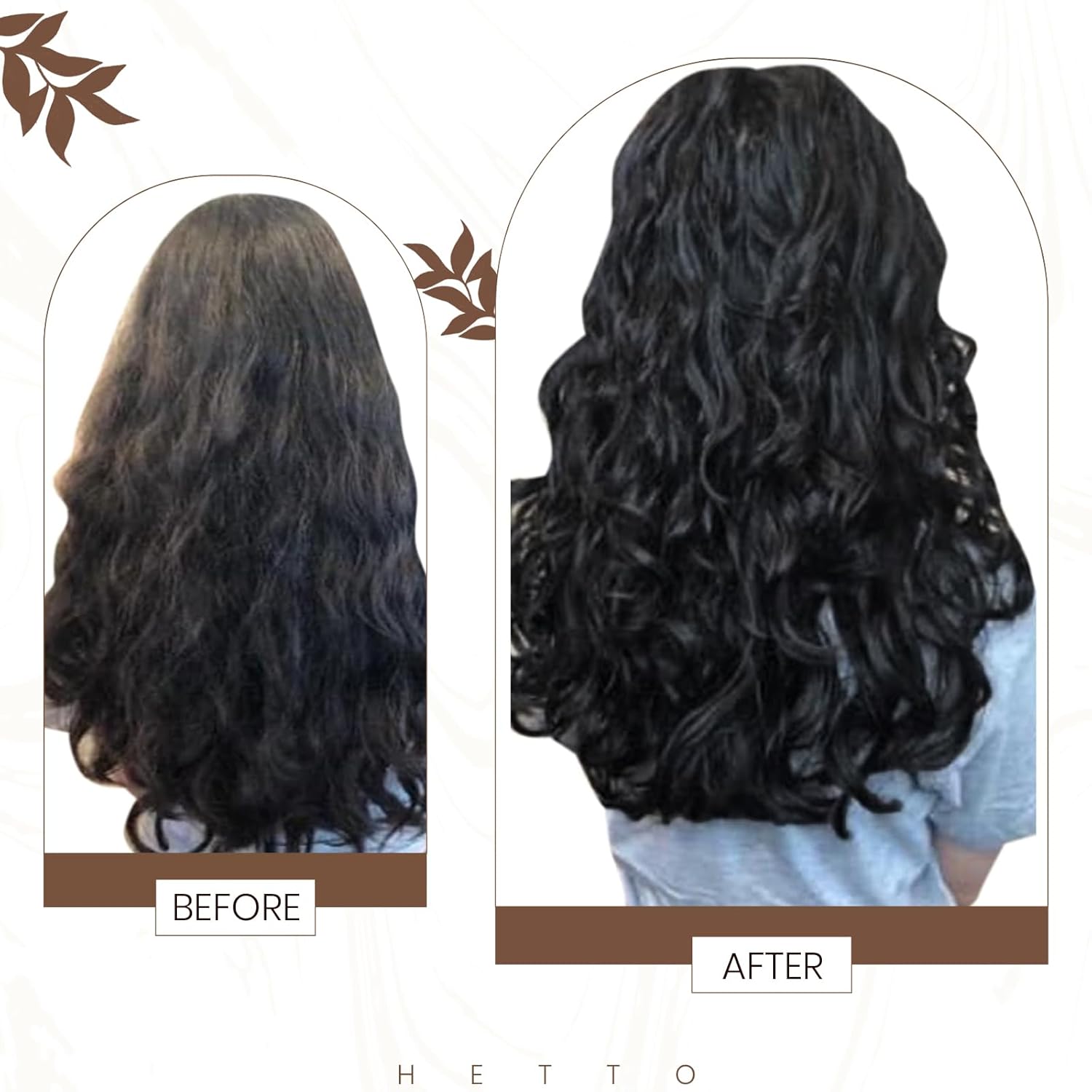 Hetto Extensiones de cabello humano Remy rizado con clip, 20 pulgadas, #1 negro azabache, extensiones de cabello rizado natural con clip, 7