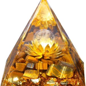 Cristales de ojo de tigre amarillo de 2.4 pulgadas y piedras curativas, regalos para mujeres y hombres, decoración de cristal, pirámide de orgón Cristales de ojo de tigre amarillo de 2.4 pulgadas y piedras curativas, regalos para mujeres y hombres, decoración de cristal, pirámide de orgón
