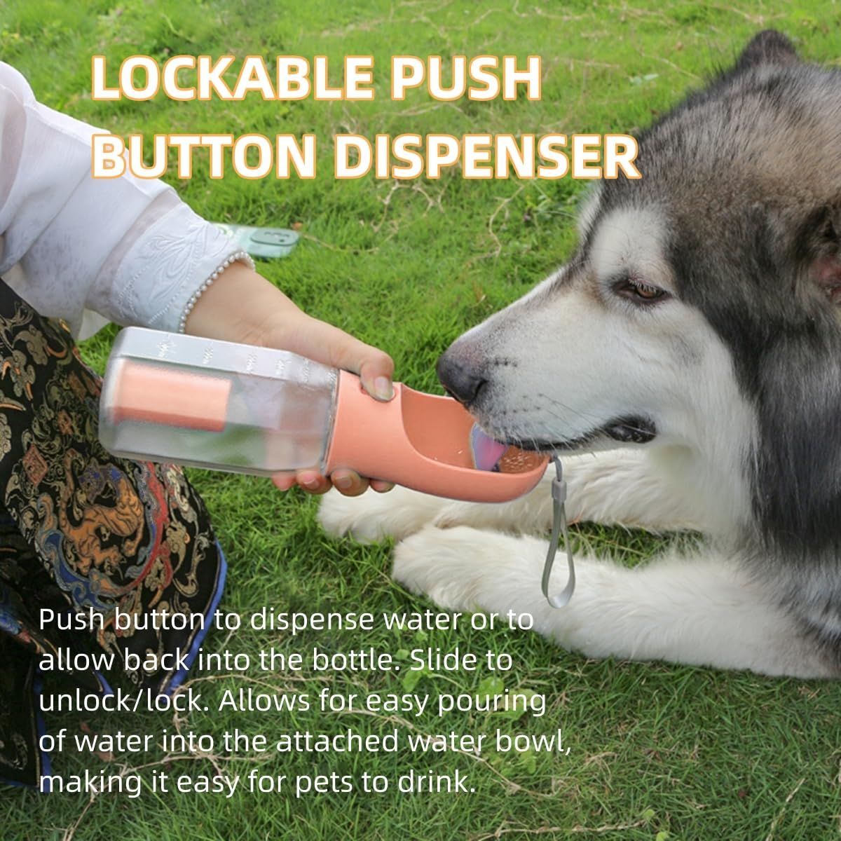 Botella de agua 3 en 1 para perro, dispensador de agua portátil para cachorros con comedero para beber, con espacio para bolsas de basura para