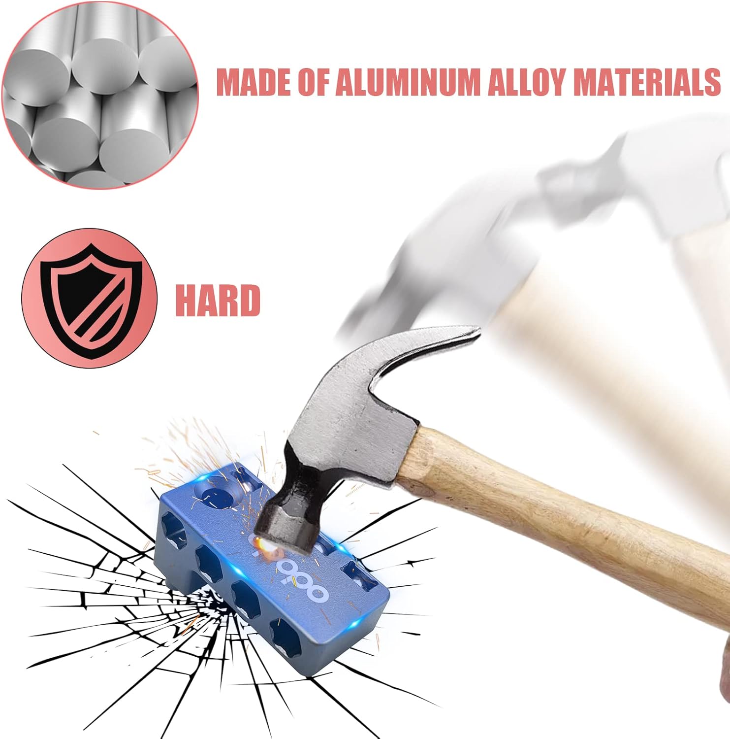 Amplios mejorados soportes magnéticos de aluminio para brocas hexagonales de 14 pulgadas para destornilladores de impacto Milwaukee de 18 V,